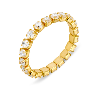 STERLING SILVER GOLD PLATED STRETCH RING
