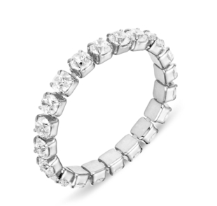STERLING SILVER CUBIC ZIRCONIA SET STRETCH RING