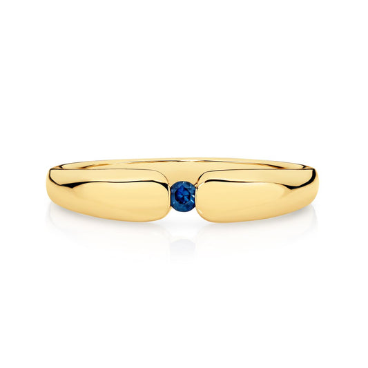 9CT YELLOW GOLD SAPPHIRE RING