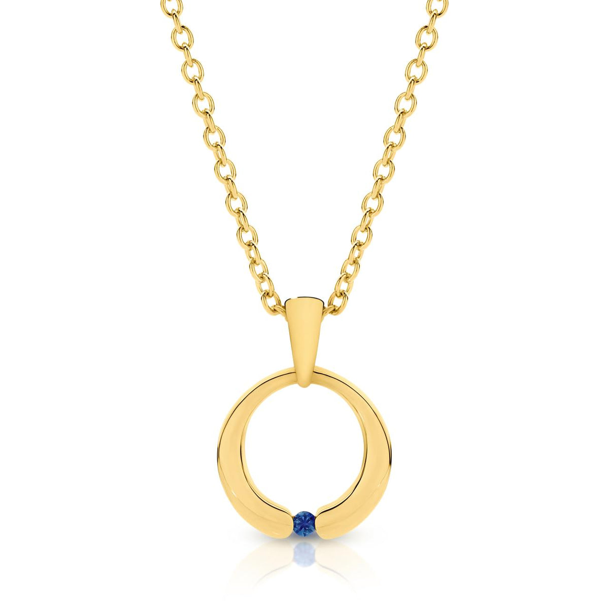 9CT YELLOW GOLD SAPPHIRE SET PENDANT