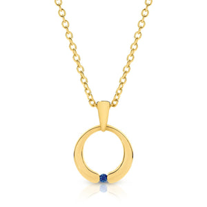 9CT YELLOW GOLD SAPPHIRE SET PENDANT