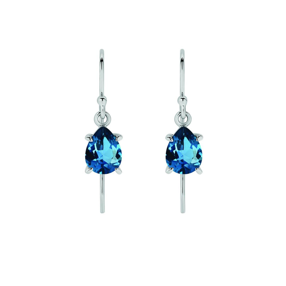 9CT WHITE GOLD LONDON BLUE TOPAZ EARRINGS