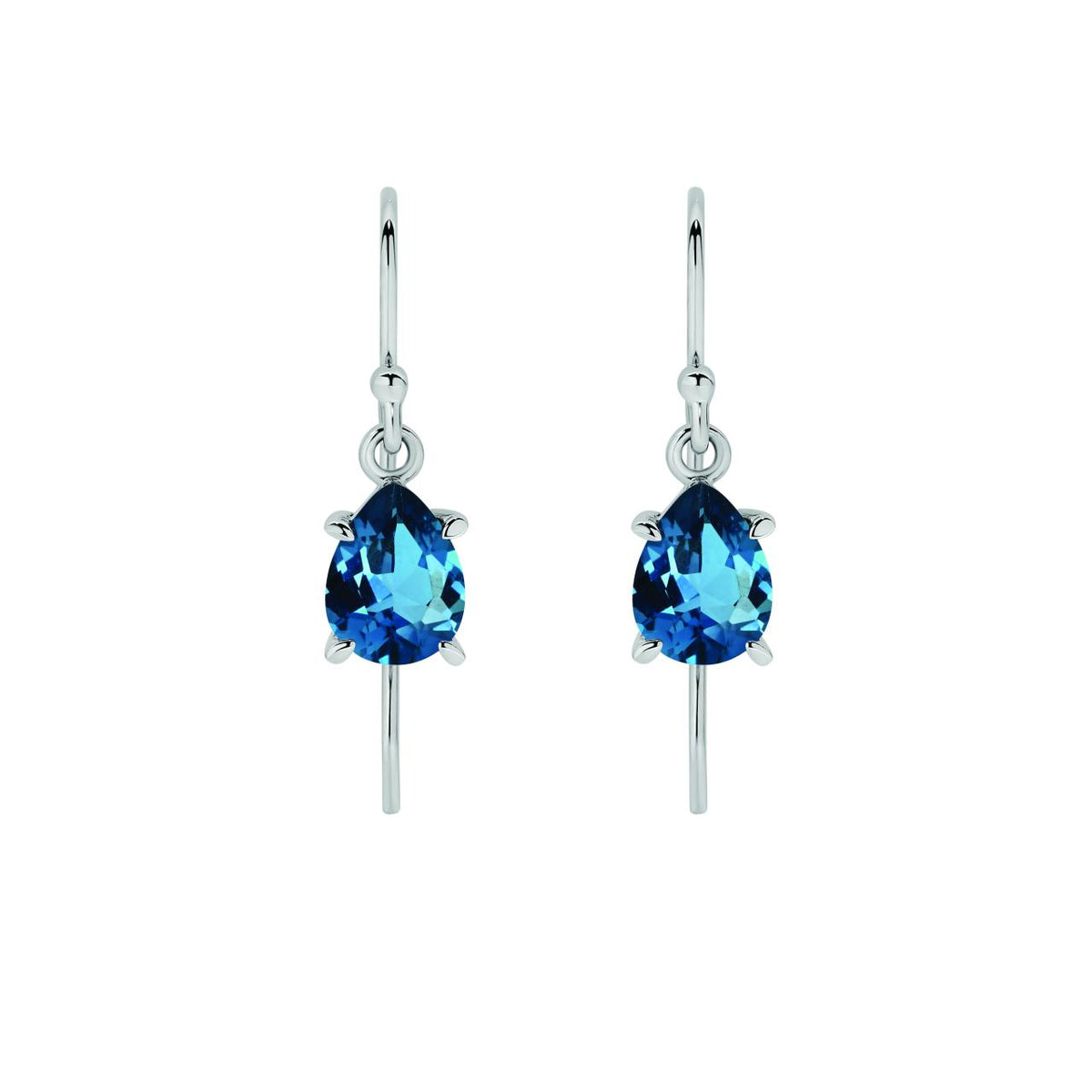 9CT WHITE GOLD LONDON BLUE TOPAZ EARRINGS