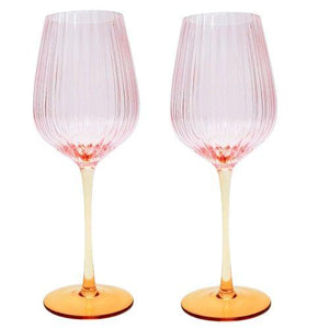 WINE GLASS - PINK & YELLOW
