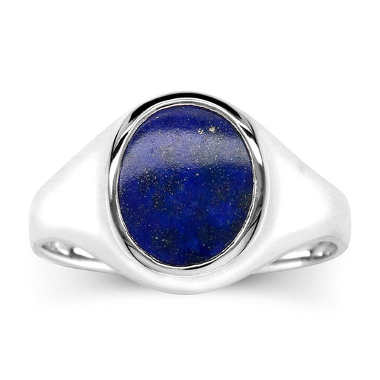 STERLING SILVER SIGNET RING WITH LAPIS LAZULI