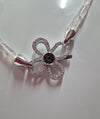 STERLING SILVER GLASS AND FRESHWATER BEAD NECKLACE