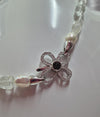 STERLING SILVER PEARL AND GEMSTONE NECKLACE