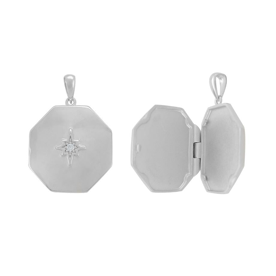 STERLING SILVER HEXAGON LOCKET