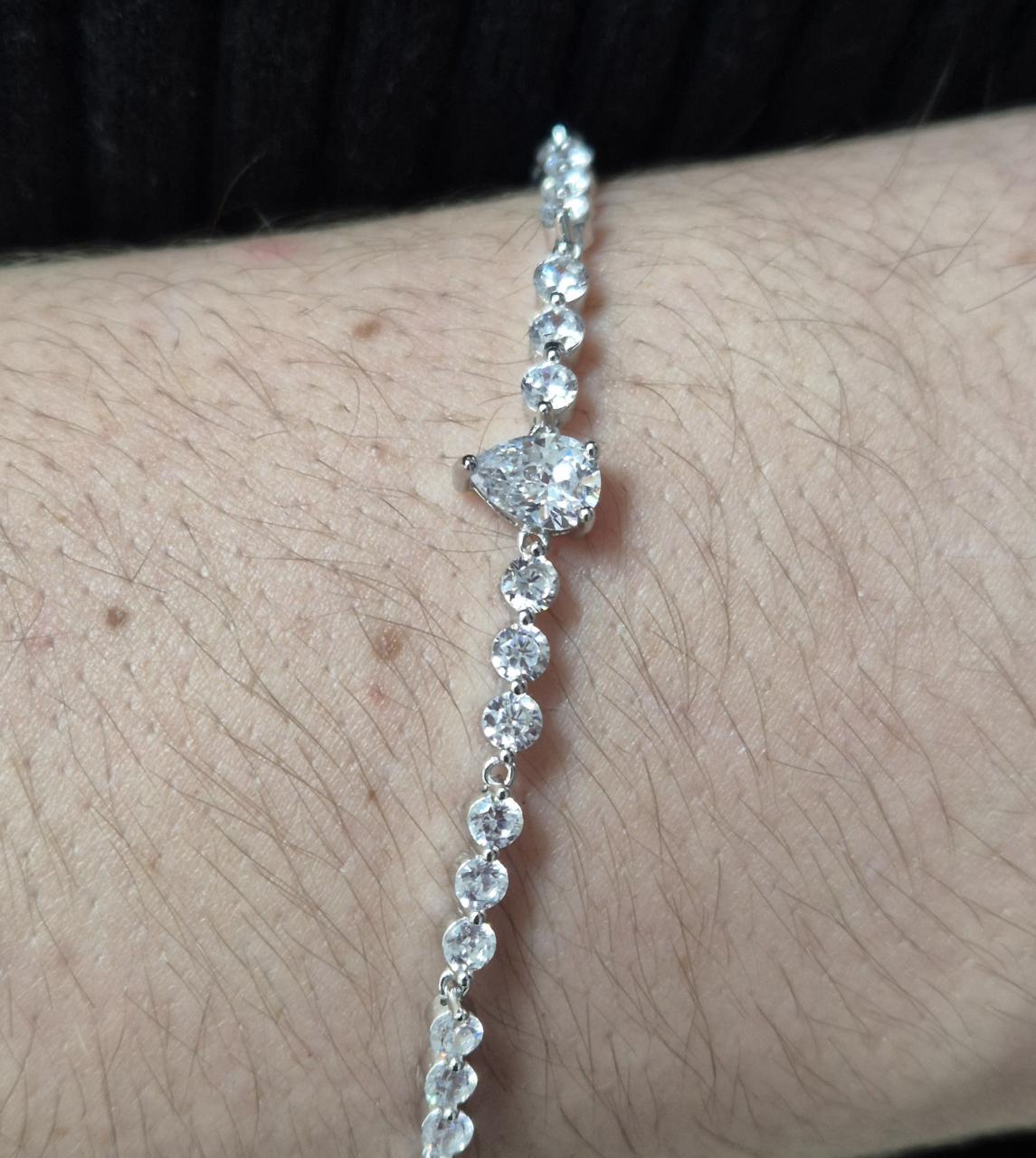 STERLING SILVER CUBIC ZIRCONIA TENNIS BRACELET
