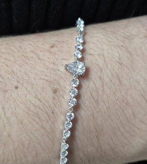 STERLING SILVER CUBIC ZIRCONIA TENNIS BRACELET