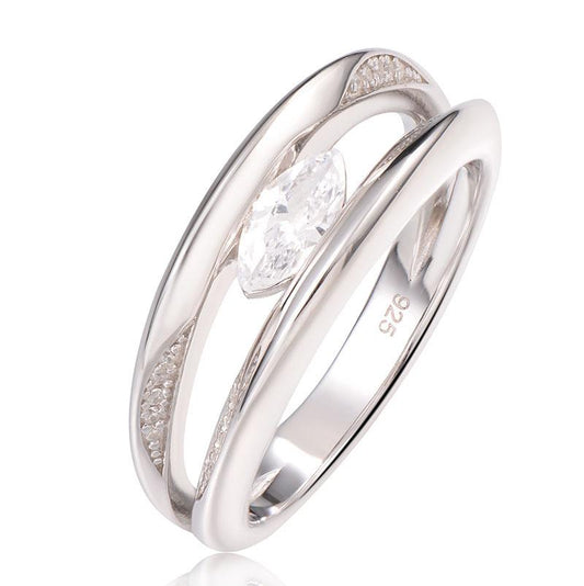 STERLING SILVER CUBIC ZIRCONIA SET RING