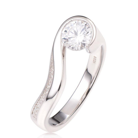STERLING SILVER CUBIC ZIRCONIA RING