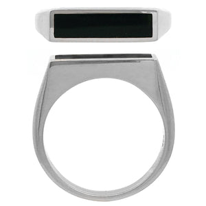 STERLING SILVER AND BLACK ONYX RING