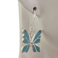 STERLING SILVER AND TURQUOISE BUTTERFLY EARRINGS