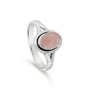 STERLING SILVER ROSE QUARTZ RING