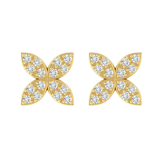 9CT YELLOW GOLD DIAMOND SET EARRINGS