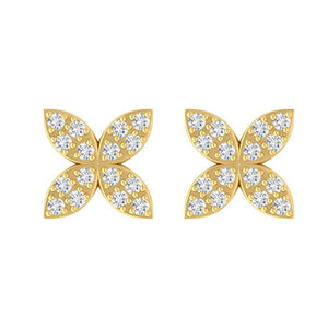 9CT YELLOW GOLD DIAMOND SET EARRINGS