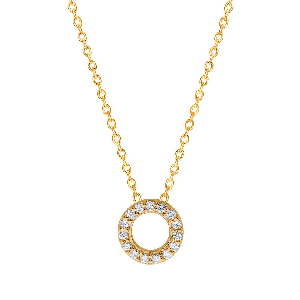 9CT YELLOW GOLD DIAMOND CIRCLE NECKLACE