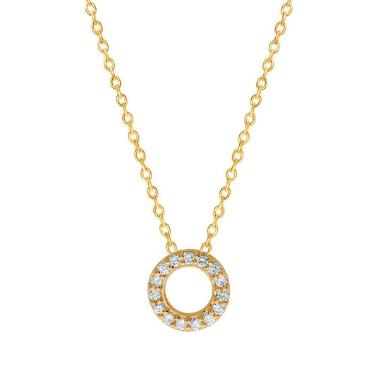 9CT YELLOW GOLD DIAMOND CIRCLE NECKLACE