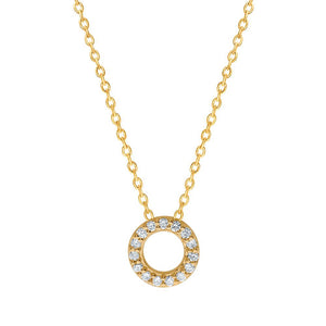 9CT YELLOW GOLD DIAMOND CIRCLE NECKLACE