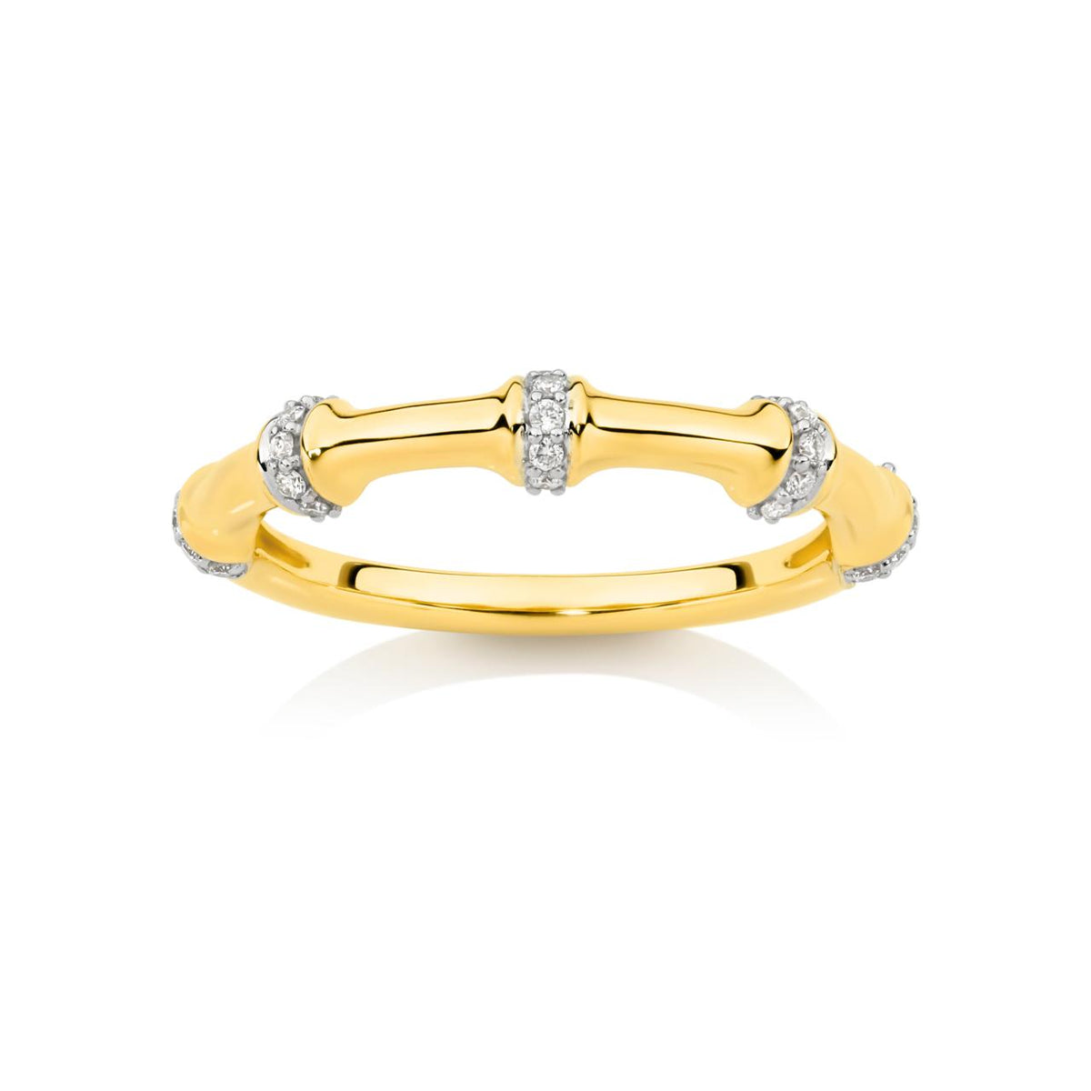 9CT YELLOW GOLD DIAMOND DRESS RING