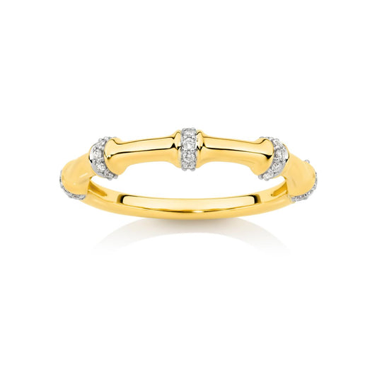 9CT YELLOW GOLD DIAMOND DRESS RING