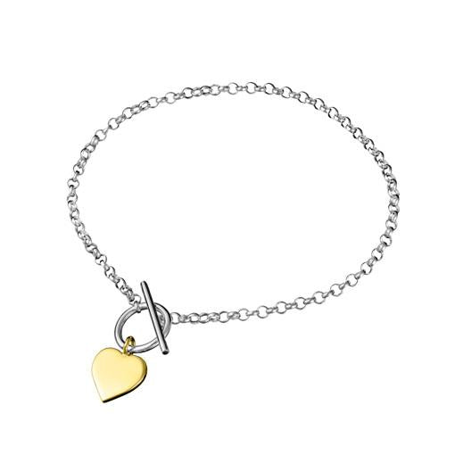 STERLING SILVER GOLD PLATED FOB BRACELET