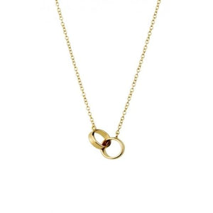 STERLING SILVER GOLD PLATED ENTWINED CIRCLE NECKLACE