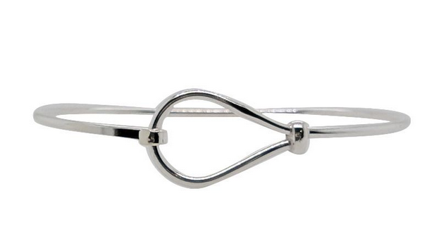 STERLING SILVER DROP KNOT BANGLE