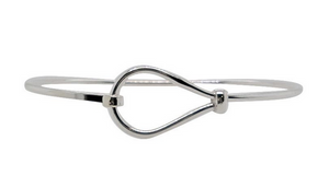 STERLING SILVER DROP KNOT BANGLE