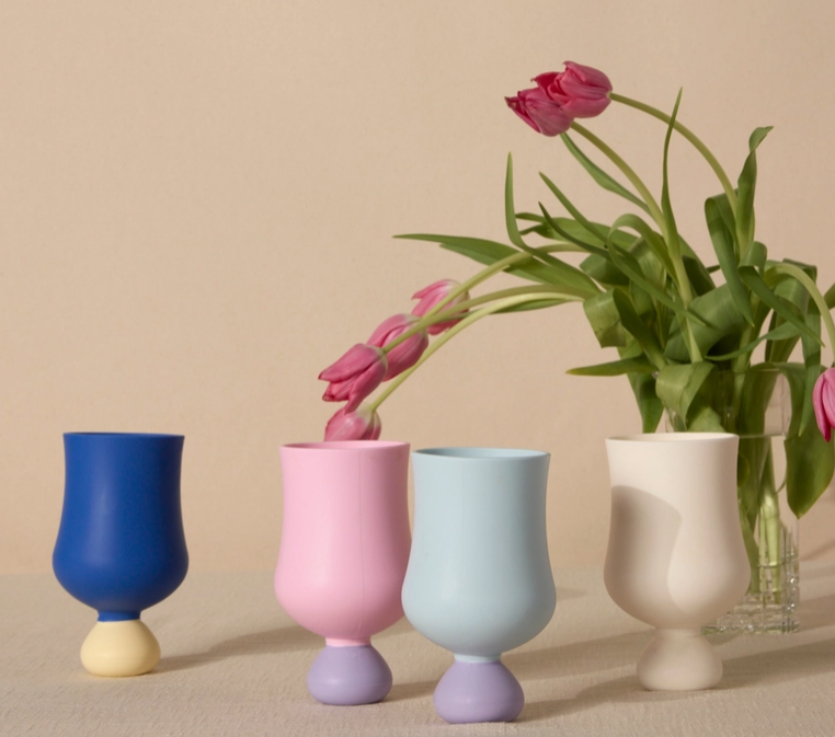 BUBBLE GOBLET SET OF 2 - BUBBLEGUM