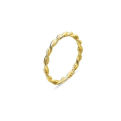 STERLING SILVER GOLD PLATED THIN BAND WITH TWIST