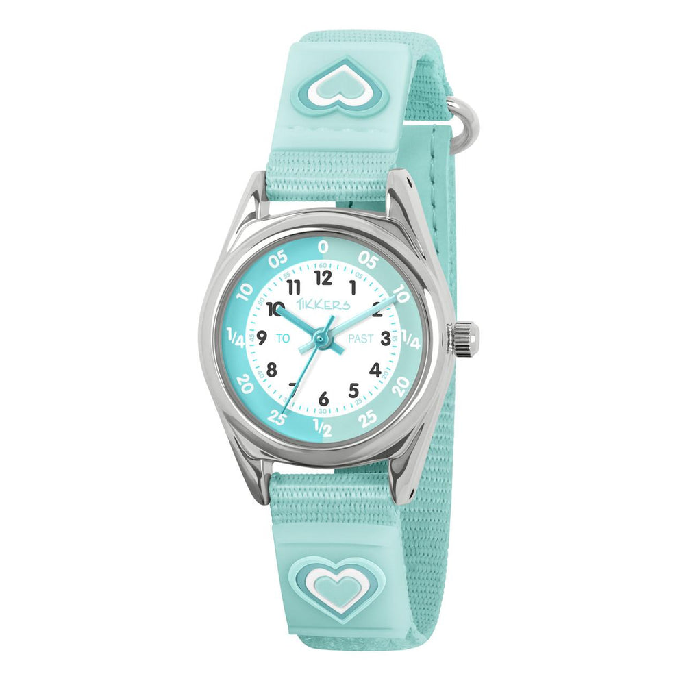TIKKERS GREEN HEART VELCRO WATCH