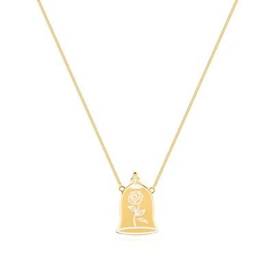 DISNEY ENCHANTED ROSE NECKLACE SS GP