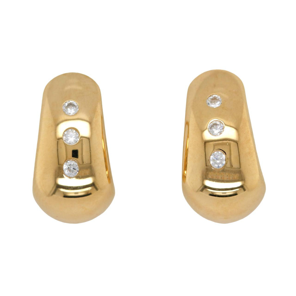 9CT GOLD SILVER FILLED CZ HUGGIES