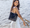 BLACK 2 PIECE SHOULDER CROSSBODY BAG