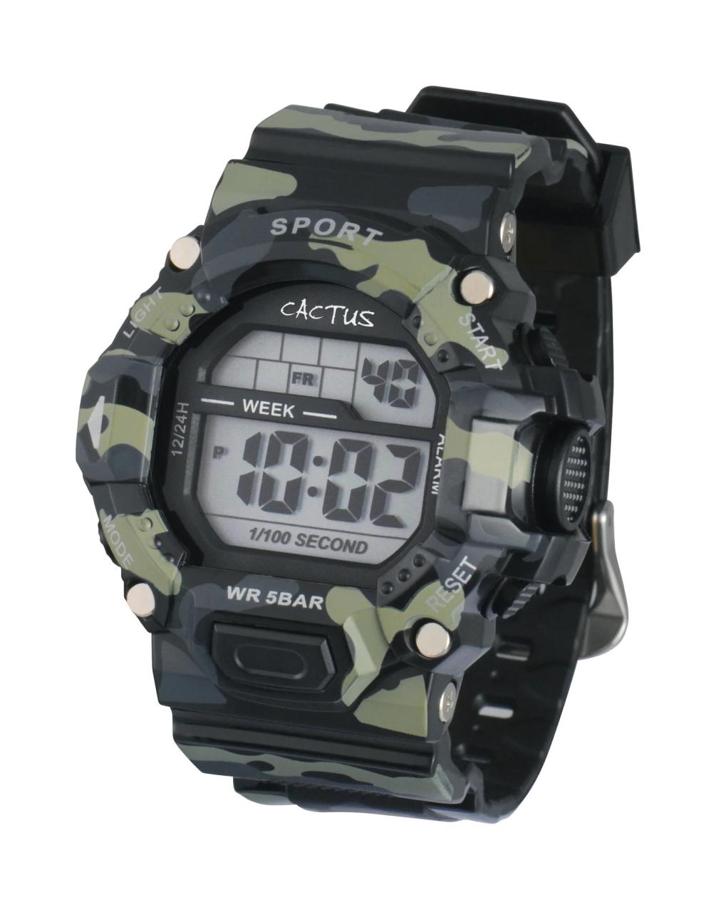KIDS CAMO DIGITAL WATCH GREEN BLACK