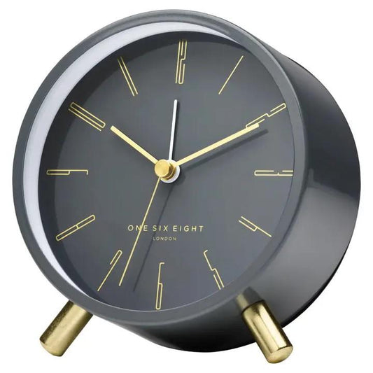 Maya Charcoal Grey Silent Alarm Clock