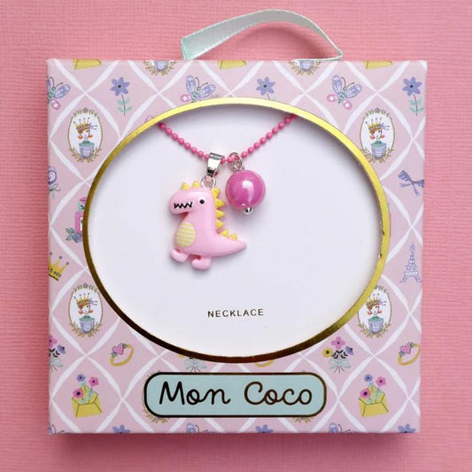 Pink Dinosaur Necklace