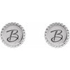 Sterling Silver Engravable Beaded Earrings