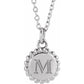 Sterling Silver Engravable Beaded Necklace