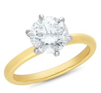 9ct Two Tone 2.0CTS Lab Grown Diamond Ring