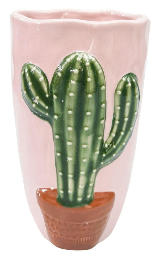 Cactus Vase Pink 18cm