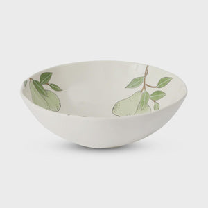 CERAMIC BOWL LARGE HAND PAINTED PEAR
