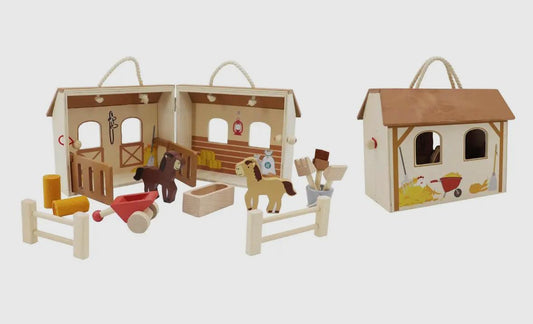 WOODEN HORSE PLAY SET