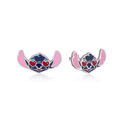 ECC DISNEY LILO AND STITCH HEART EYES ENAMEL STUD EARRINGS