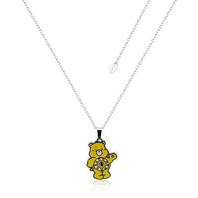 ECC Care Bears Funshine Bear Belly Badge Enamel Necklace