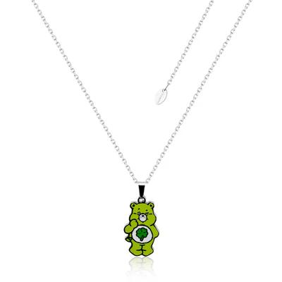 ECC Care Bears Good Luck Bear Belly Badge Enamel Necklace