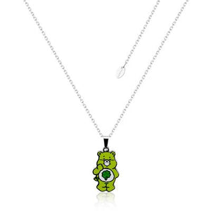 ECC Care Bears Good Luck Bear Belly Badge Enamel Necklace