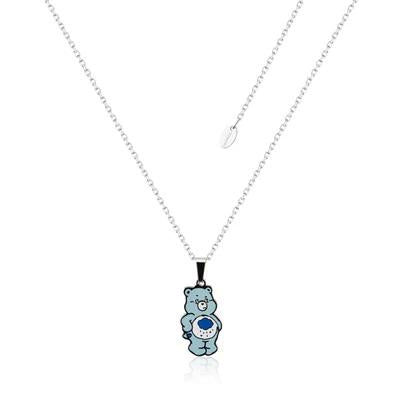 ECC Care Bears Grumpy Bear Belly Badge Enamel Necklace